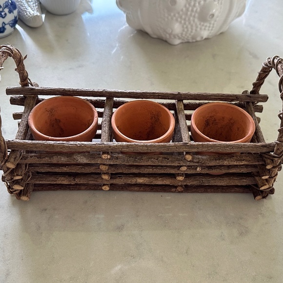 Grapevine 3 Clay Pot Herb Garden - Picture 1 of 6